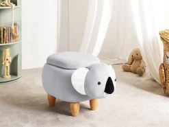 Lastenhuone<Beliani Elainjakkara Sametti Säilytystila Vaaleanharmaa Coala