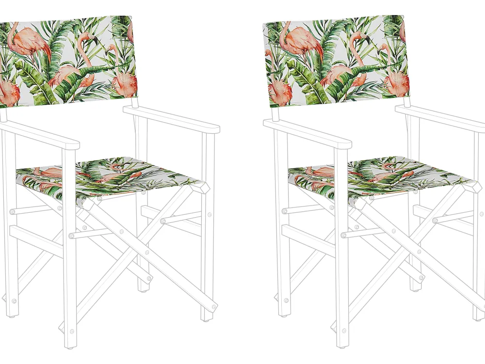 Tekstiilit<Beliani Flamingokuviollinen Vaihtokangas Puutarhatuoliin 2 Kpl Cine