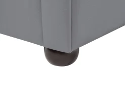 Sohvat<Beliani Harmaa 3-Istuttava Nahkasohva Chesterfield