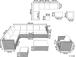 Cheap Beliani Harmaa 8-Istuttava Ulkosohvaryhma Pe-Rottingista Xxl