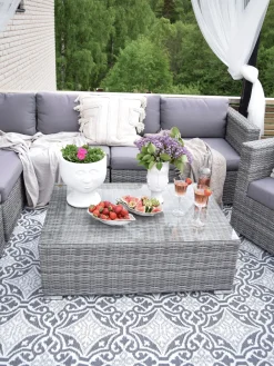 Cheap Beliani Harmaa 8-Istuttava Ulkosohvaryhma Pe-Rottingista Xxl