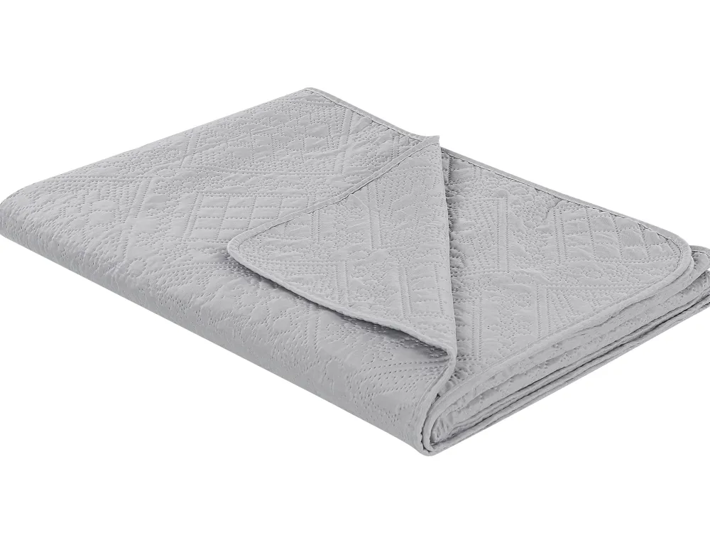 Flash Sale Beliani Harmaa Kohokuvioitu Paivapeitto 220 X 240 Alamut