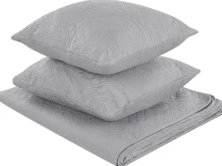 Tekstiilit<Beliani Harmaa Kohokuvioitu Paivapeittosetti 140 X 210 Cm Alamut