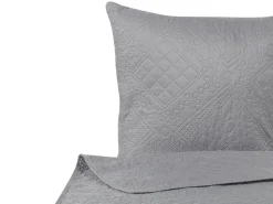 Tekstiilit<Beliani Harmaa Kohokuvioitu Paivapeittosetti 140 X 210 Cm Alamut