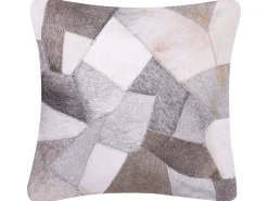 Shop Beliani Harmaa Nahkainen Tilkkukoristetyynysetti 45 X 45 Cm 2 Kpl Neeloor