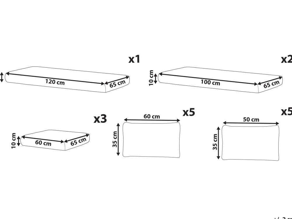 Hot Beliani Harmaat Tyynynpaalliset Ulkosohvaryhmalle Xxl