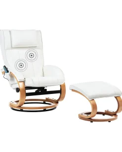 Clearance Beliani Hierontatuoli Jalkatuella Keinonahka Beige Majestic