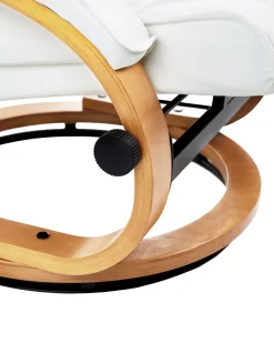 Clearance Beliani Hierontatuoli Jalkatuella Keinonahka Beige Majestic