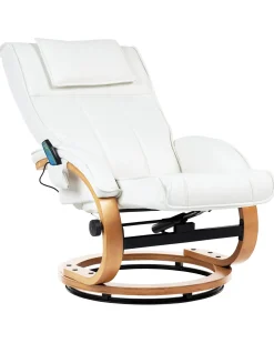 Clearance Beliani Hierontatuoli Jalkatuella Keinonahka Beige Majestic