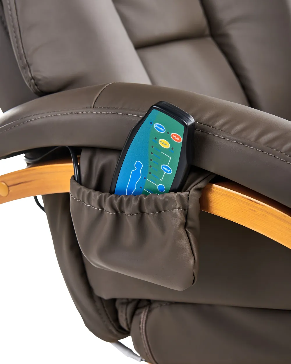 Nojatuolit<Beliani Hierontatuoli Jalkatuella Keinonahka Tummanruskea Force