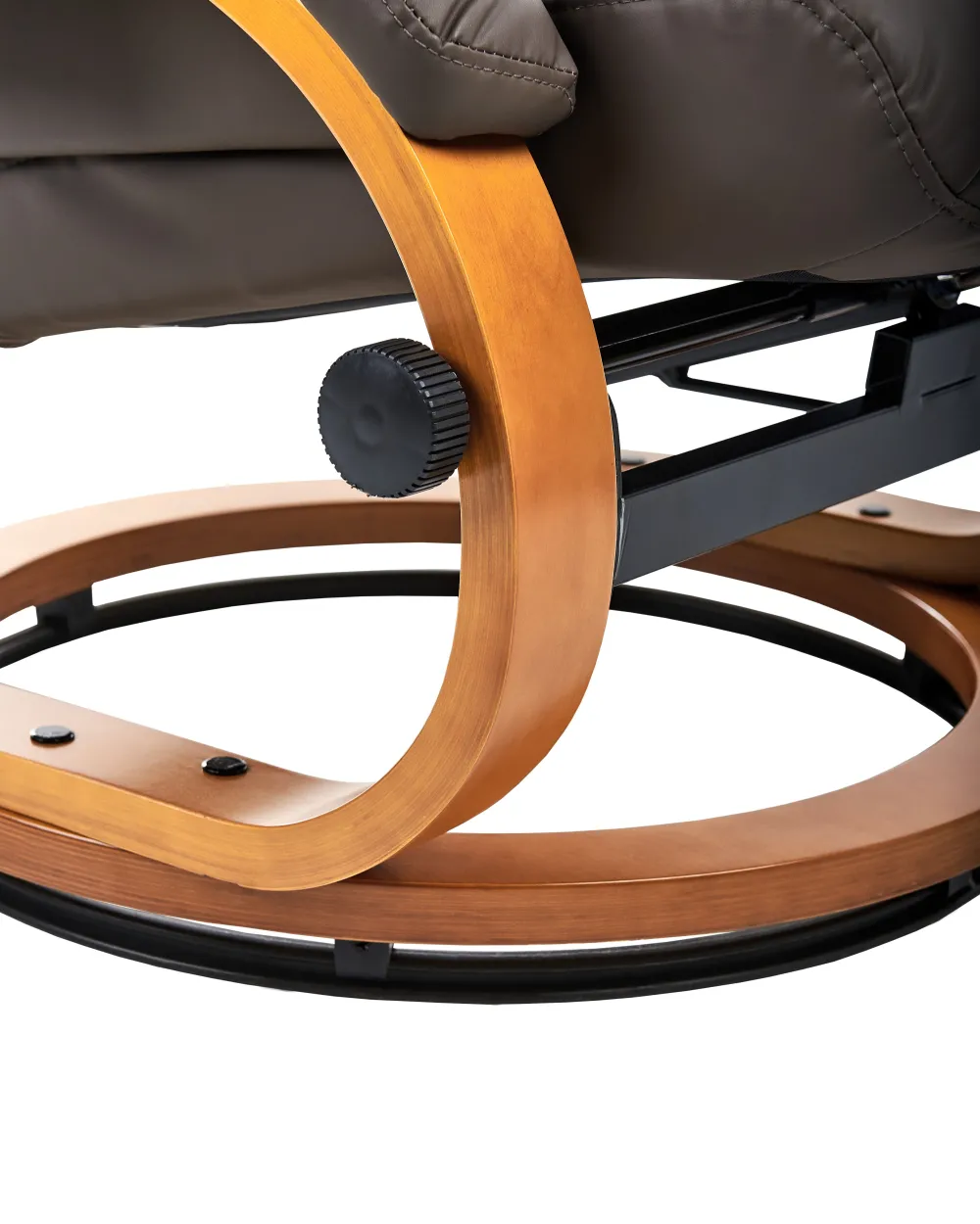 Nojatuolit<Beliani Hierontatuoli Jalkatuella Keinonahka Tummanruskea Force