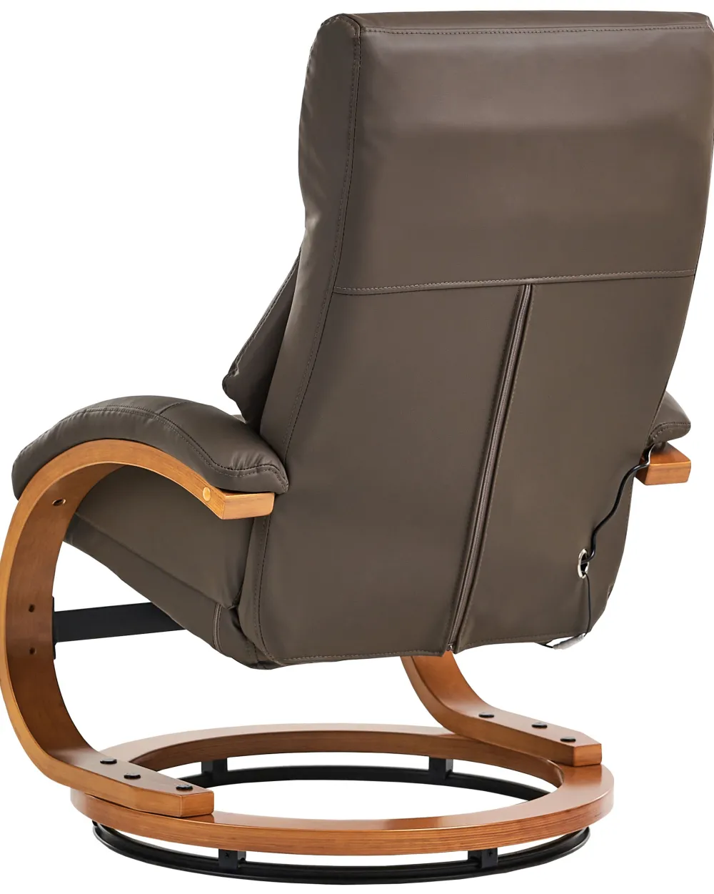 Nojatuolit<Beliani Hierontatuoli Jalkatuella Keinonahka Tummanruskea Force