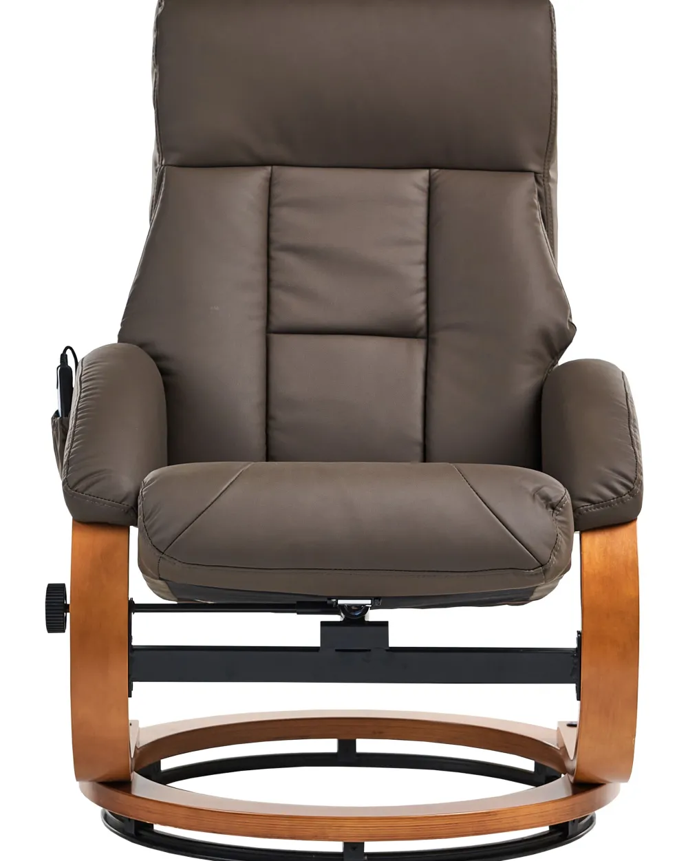 Nojatuolit<Beliani Hierontatuoli Jalkatuella Keinonahka Tummanruskea Force