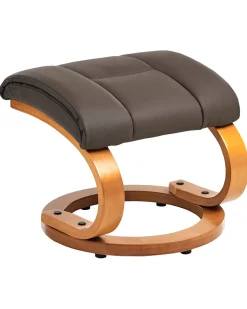 Nojatuolit<Beliani Hierontatuoli Jalkatuella Keinonahka Tummanruskea Force