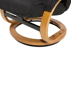 Outlet Beliani Hierontatuoli Jalkatuella Kangas Musta Hero