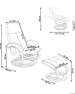 Outlet Beliani Hierontatuoli Jalkatuella Kangas Musta Hero