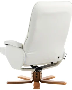 Best Sale Beliani Hierontatuoli Jalkatuella Keinonahka Kermanvalkoinen Relaxpro