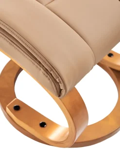 Best Sale Beliani Hierontatuoli Jalkatuella Keinonahka Hiekanruskea Force