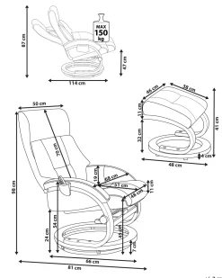 Best Sale Beliani Hierontatuoli Jalkatuella Keinonahka Hiekanruskea Force