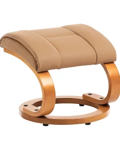 Best Sale Beliani Hierontatuoli Jalkatuella Keinonahka Hiekanruskea Force