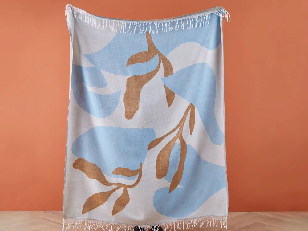 Tekstiilit<Beliani Huopa Beige/Sininen 130 X 170 Cm Hakui