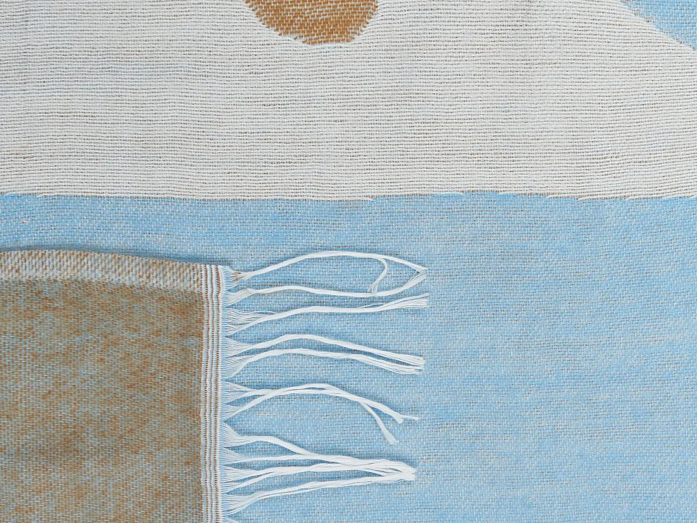 Tekstiilit<Beliani Huopa Beige/Sininen 130 X 170 Cm Hakui