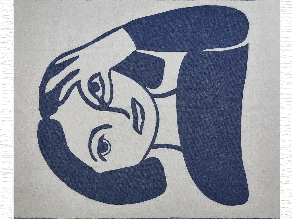 Tekstiilit<Beliani Huopa Beige/Sininen 130 X 170 Cm Halede