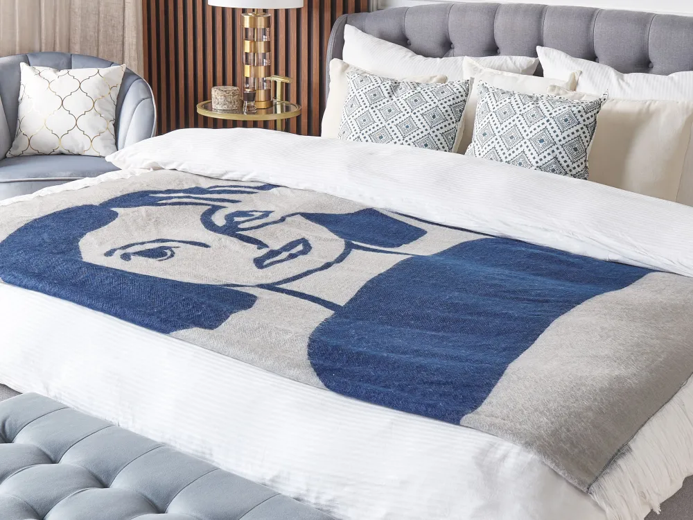 Tekstiilit<Beliani Huopa Beige/Sininen 130 X 170 Cm Halede