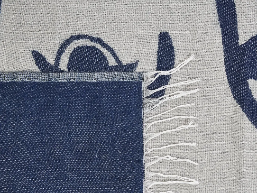 Tekstiilit<Beliani Huopa Beige/Sininen 130 X 170 Cm Halede