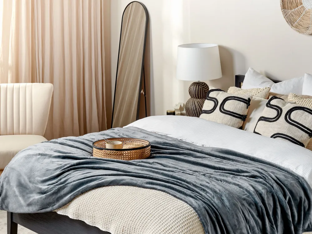 Tekstiilit<Beliani Huopa Harmaa 200 X 220 Cm Bayburt