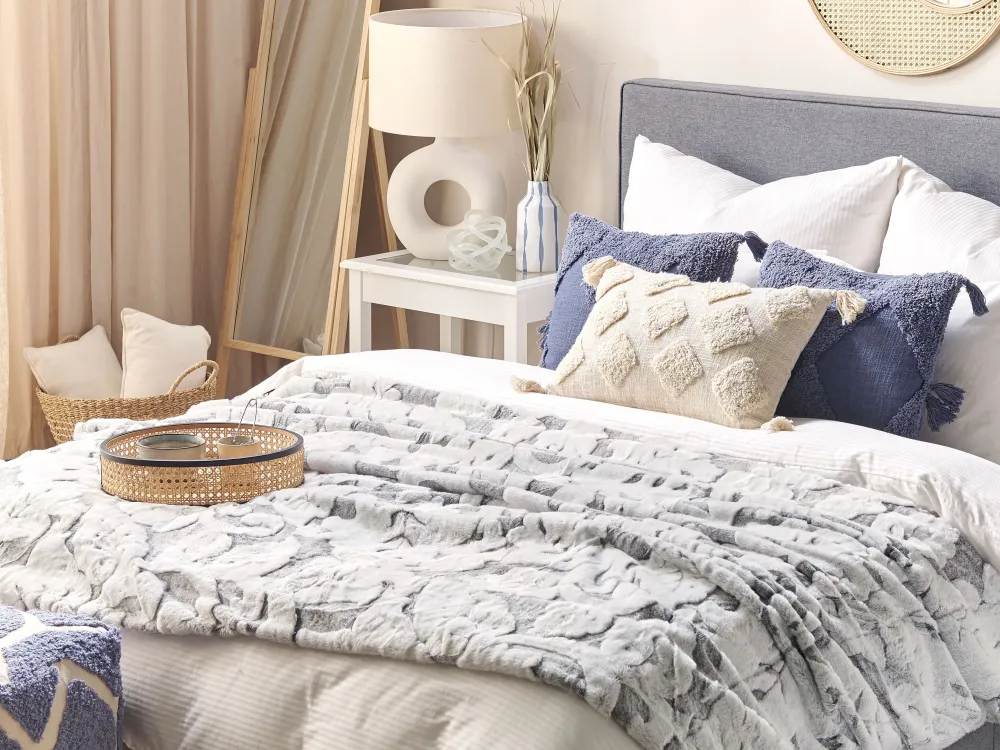 Tekstiilit<Beliani Huopa Kangas Harmaa 150 X 200 Cm Kosi