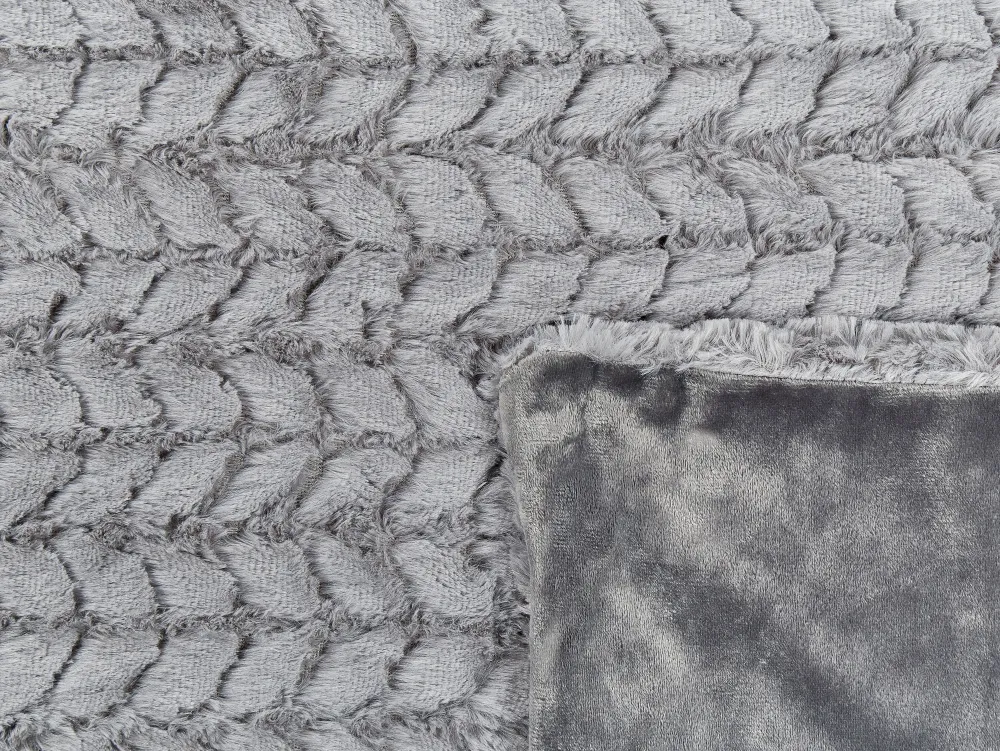 Tekstiilit<Beliani Huopa Kangas Vaaleanharmaa 200 X 220 Cm Saraswati