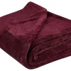 Tekstiilit<Beliani Huopa Kangas Viininpunainen 125 X 150 Cm Namdu