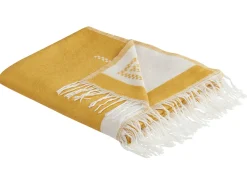 Tekstiilit<Beliani Huopa Keltainen/Valkoinen 130 X 170 Cm Jalkini
