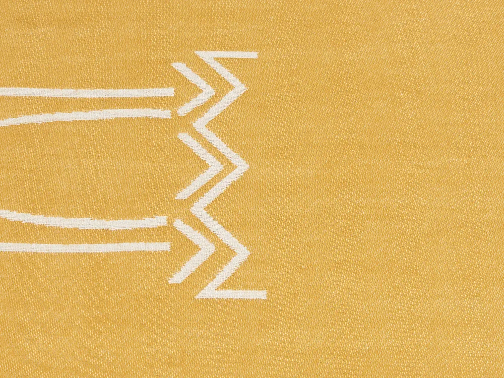 Tekstiilit<Beliani Huopa Keltainen/Valkoinen 130 X 170 Cm Jalkini