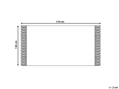Tekstiilit<Beliani Huopa Keltainen/Valkoinen 130 X 170 Cm Jalkini