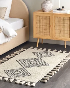 New Beliani Huopa Puuvilla Beige 130 X 180 Cm Guna