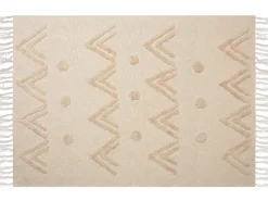Outlet Beliani Huopa Puuvilla Beige 130 X 180 Cm Fatehpur
