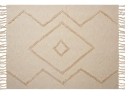 Tekstiilit<Beliani Huopa Puuvilla Beige 130 X 180 Cm Jaunpur