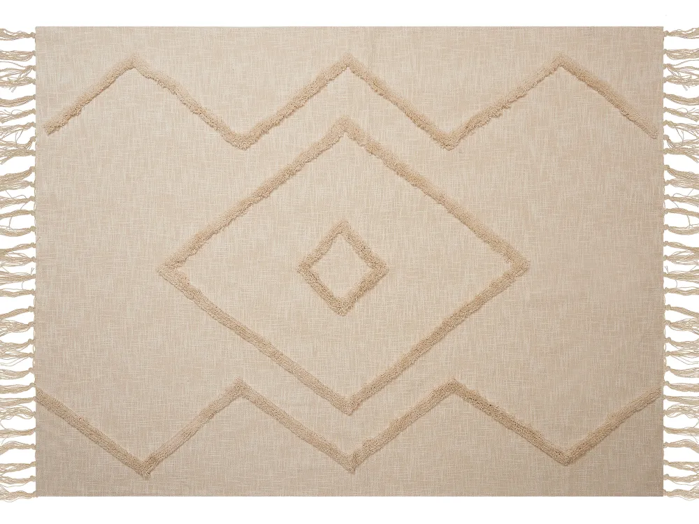 Tekstiilit<Beliani Huopa Puuvilla Beige 130 X 180 Cm Jaunpur