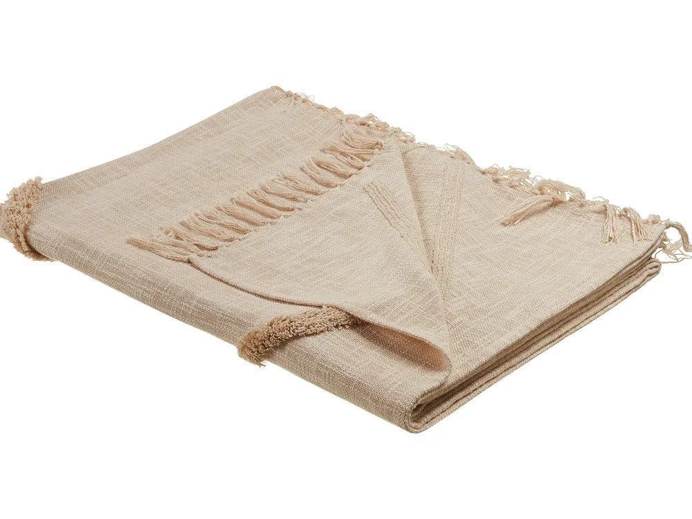 Tekstiilit<Beliani Huopa Puuvilla Beige 130 X 180 Cm Jaunpur