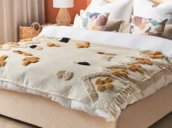 Hot Beliani Huopa Puuvilla Beige/Keltainen 130 X 180 Cm Adoni