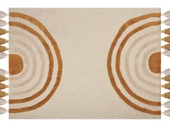 Discount Beliani Huopa Puuvilla Beige/Oranssi 130 X 180 Cm Mathura