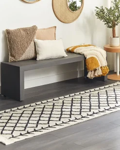 Discount Beliani Huopa Puuvilla Beige/Oranssi 130 X 180 Cm Mathura