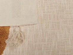 Discount Beliani Huopa Puuvilla Beige/Oranssi 130 X 180 Cm Mathura