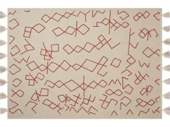 Cheap Beliani Huopa Puuvilla Beige/Punainen 130 X 180 Cm Bhiwani