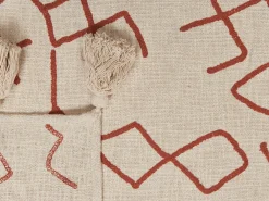 Cheap Beliani Huopa Puuvilla Beige/Punainen 130 X 180 Cm Bhiwani