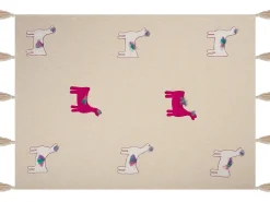 Tekstiilit<Beliani Huopa Puuvilla Beige/Vaaleanpunainen 130 X 180 Cm Nandyal