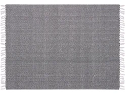 New Beliani Huopa Puuvilla Musta 130 X 160 Cm Tangier