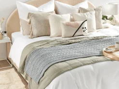 Tekstiilit<Beliani Huopa Puuvilla Vaaleanharmaa 110 X 180 Cm Anamur